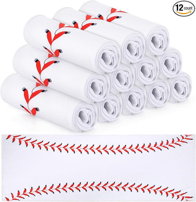 Booson 12 Pcs Baseball Cooling Towels Microfiber Ice Towels for Neck Face 40"x12" Breathable Sports Towel for Baseball Team Gifts Softball Soccer Basketball Tennis Practice Accessories