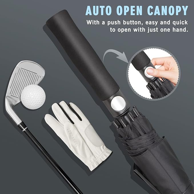 ZOMAKE Golf Umbrella Windproof, Extra Large Oversized Heavy Duty Double Canopy for Rain, Sports Games & Push Cart(51/54/62/68/72Inch)