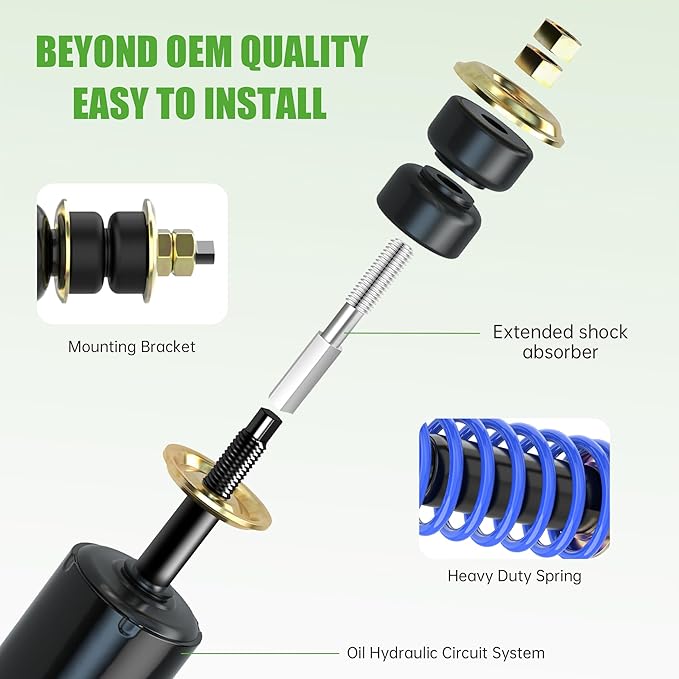 10L0L Heavy Duty Coil Springs Golf Cart Front/Rear Shock Absorber Kit for EZGO TXT, Medalist 1994-up Gas or Electric, OEM# 70928-G01 70630-G01 76418-G01 70248-G01 70324-G01 76419-G01 (Blue)