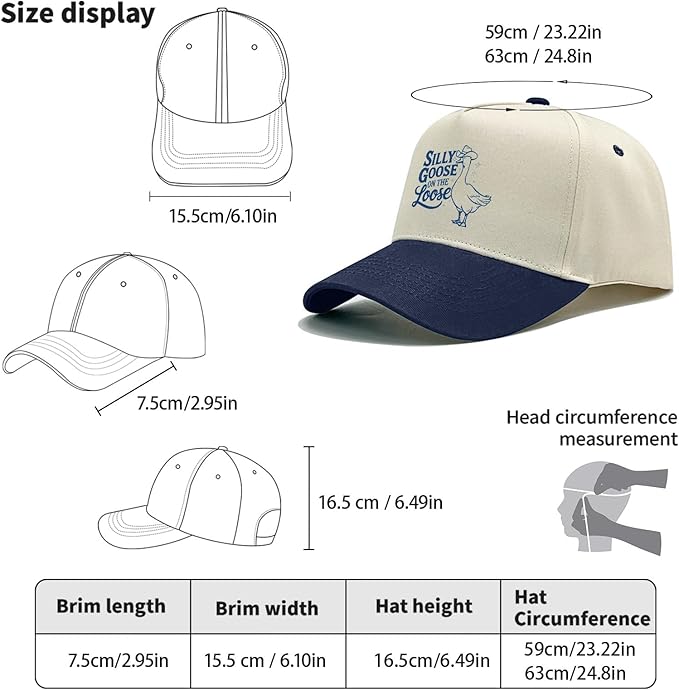 Funny Goose Hat Silly Goose On The Loose Hat Men Baseball Hats Funny Cap