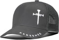 Christian Hats for Men Women with Gift Box, Embroidered Three Nails Cross Baseball Caps, Adjustable Mesh Outdoor Hat