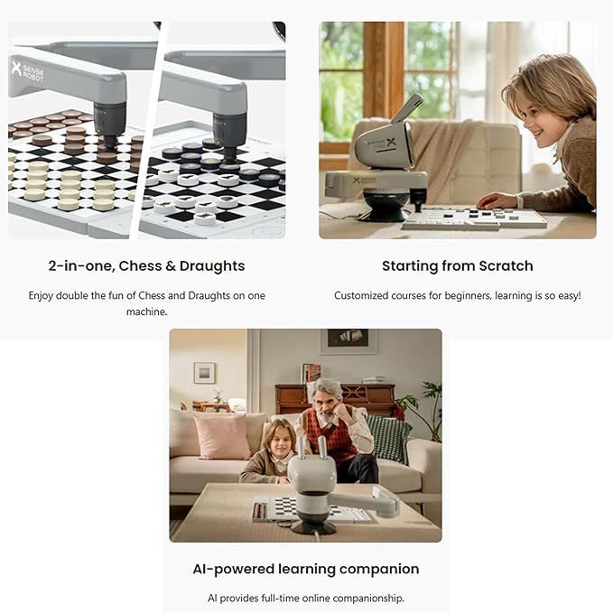 SenseRobot Lite — 2-in-1 AI Robotic Chess & Checkers Set | 25 Chess Levels - Image 2
