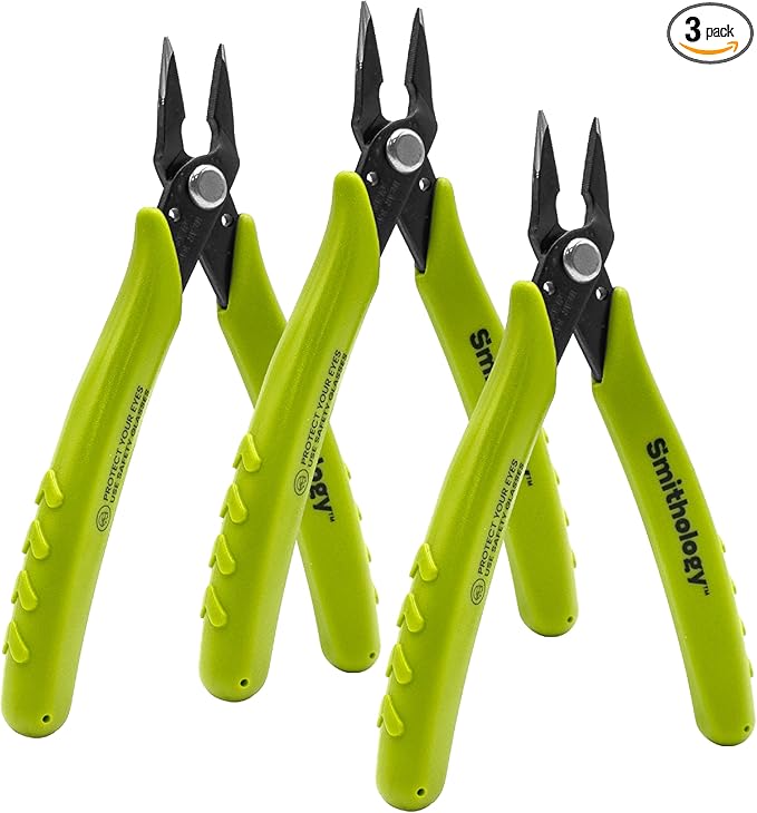 Smithology 5.3" Mini Needle Nose Pliers 3-Pack | Precision Long Nose Pliers by Smithology