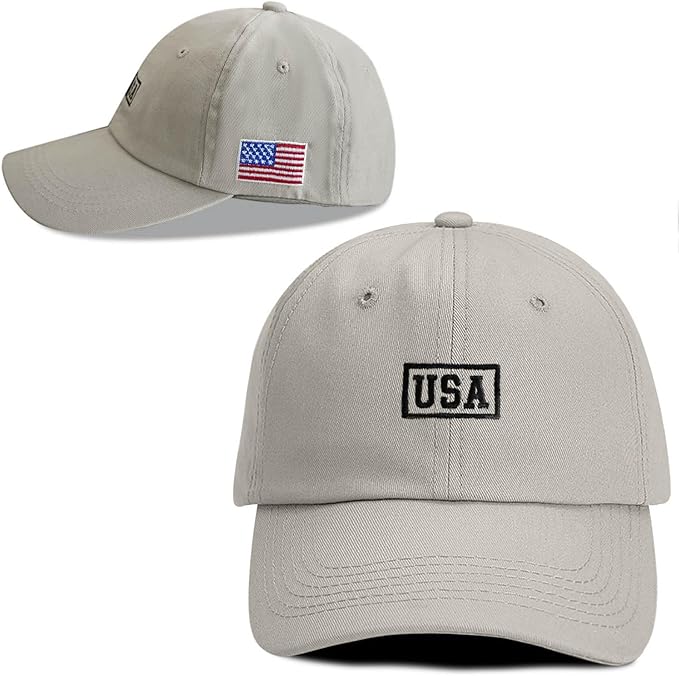 American Flag Patriotic Baseball Cap | Embroidered USA Flag 100% Cotton Adjustable Hat for Men & Women