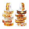 12 Rolls Autumn Washi Tape Set, Fall Maple Leaves Pumpkin Sunflower by Unknown