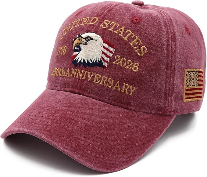 United States 250th Anniversary Hat, USA Baseball Cap 1776-2026 American Eagles Hat Patriotic Embroidered Hats for Men Women