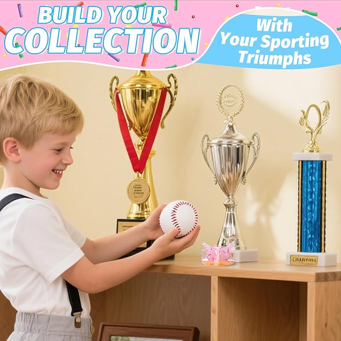 Ice Cream Baseball Holder for Balls - Novelty Baseball Display Stand for Souvenirs & Autographed Balls - Cute Desktop Baseball Case Decor for Boys Room & Kids Gifts, Single Ball Support