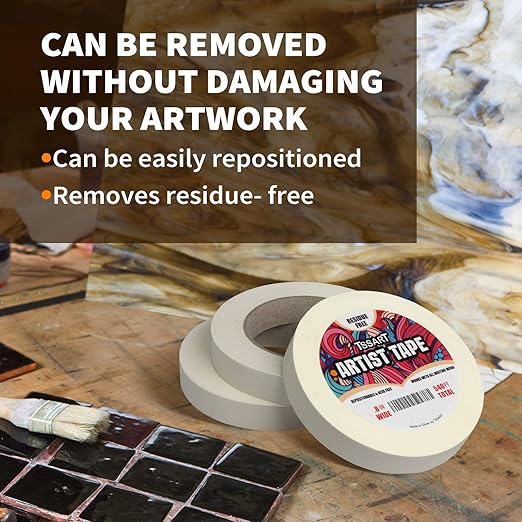 3 Pack White Artist Tape - Image 3