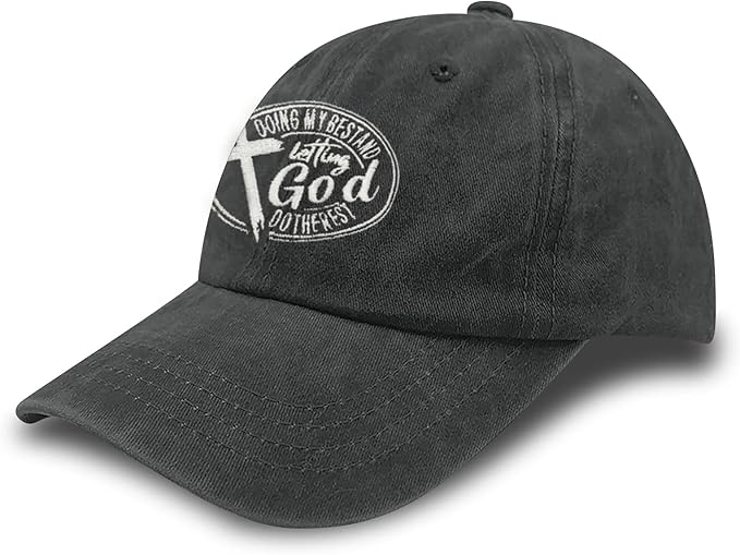 Christian Hats for Men Women, Jesus Baseball Cap, Adjustable Cotton Embroidered Christian Hats