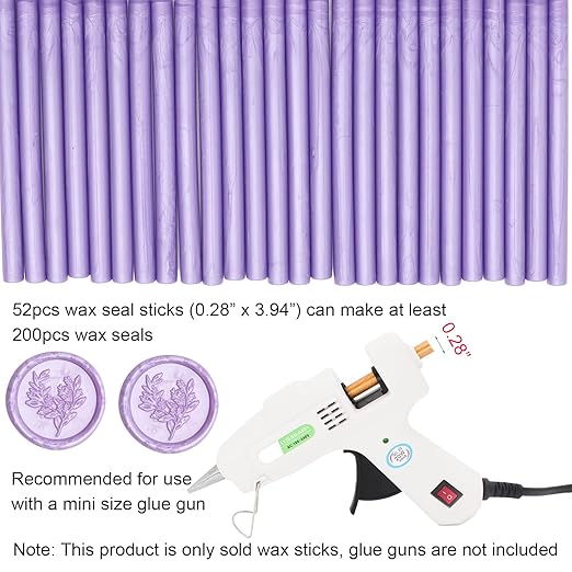 52pcs Lilac Purple Wax Sealing Sticks, Andotopee Glue Gun Wax Seal Sticks - Image 6