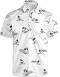 Golf Polo Shirts for Men Funny Print Short Sleeve Golf Shirts Performance Golf Polos