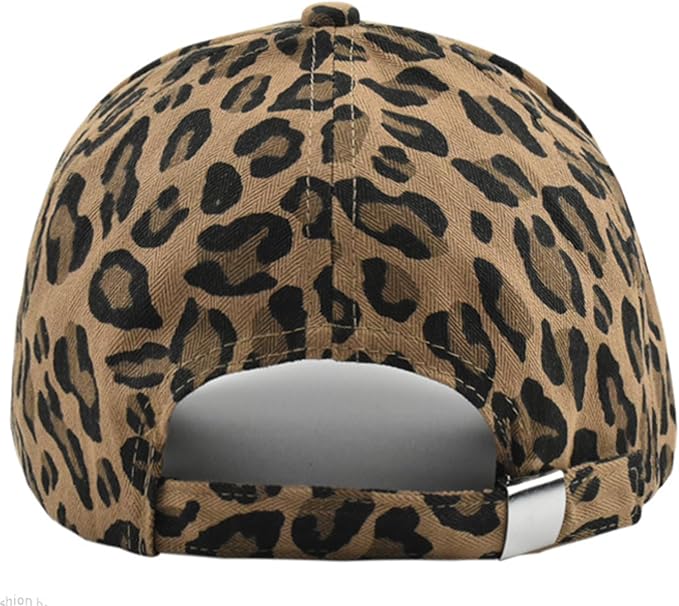 Baseball Hats for Women Men Adjustable Leopard Print Dad Trucker Hat Cotton Sun Protection Caps Sports Golf Medium