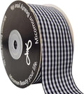 1.5 Inch Blue and White Woven Edge 100% Polyester Gingham Ribbon 25 Yards Each by Micomon