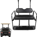 ECOTRIC Golf Cart Folding Rear Seat Kit Compatible with Club Car Precedent/Tempo/Onward (2004-UP) Gas or Electric Models Back Flip Seat Black