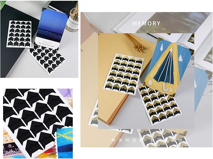 10 Sheet Photo Corners Self Adhesive Photo Foto Corner Stickers - Image 2