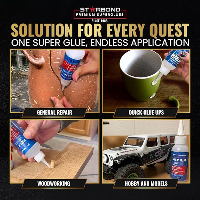 Starbond Medium Super Glue Pro Kit – Strong, Fast-Bonding CA Glue – - Image 6