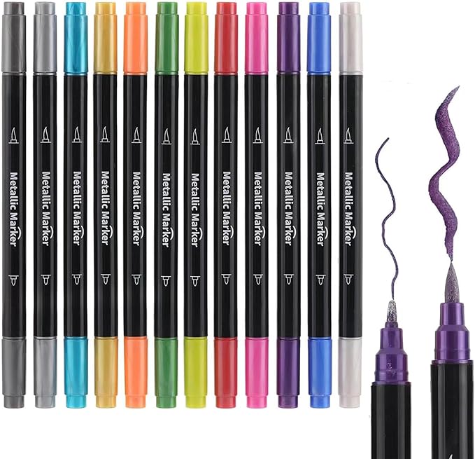 Colourcolor Pack of 12 Metallic Marker Pens by Colourcolor