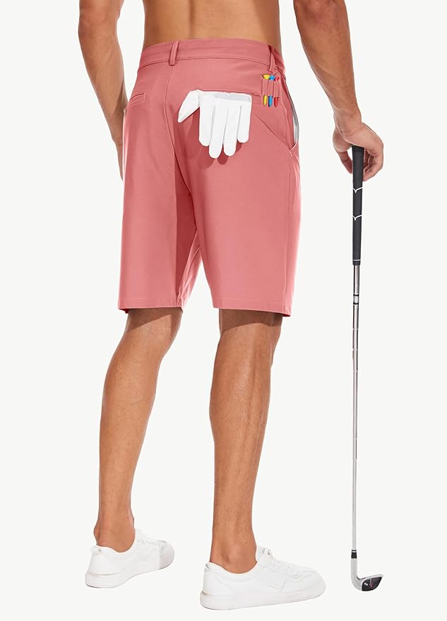 JWM Mens 7"/9" Stretch Golf Shorts - Lightweight Hybrid Casual Dress Work Flat Front Shorts with 5 Pockets Quick Dry UPF50