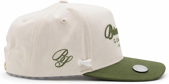 BRIMZ Cotton Golf Hat with Magnetic Brim & Tee Holder - Snapback Golf Cap for Men & Women - Magnetic Brim for Ball Marker