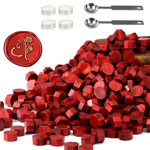 Yoption 360 Pcs Antique Wine Red Sealing Wax Beads Set by Yoption