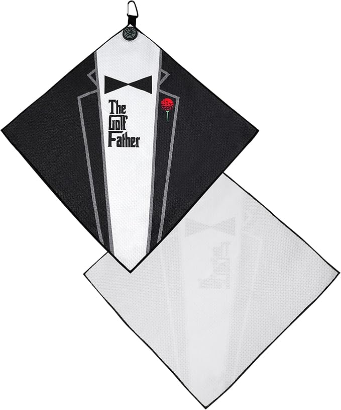 The Golf Father Funny Golf Club Covers, Driver Fairway Wood Hybrid Headcover, Mallet Putter Covers Blade Headcovers Putter Cover Magnetic, Black and White Color Iron Covers for Most Brands