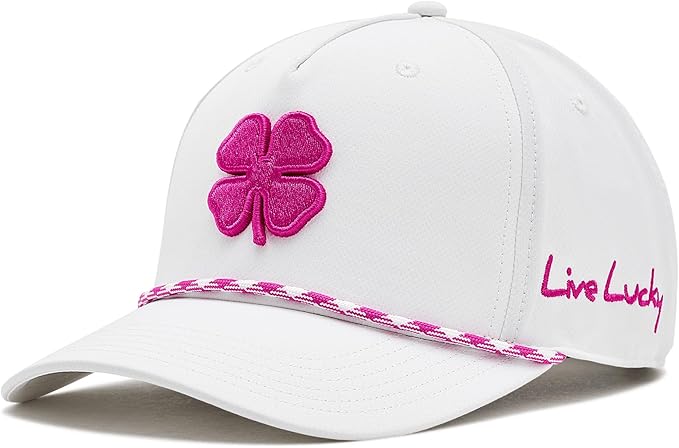 Black Clover Classic Rope 10 Adjustable Snapback Hat, Structured Crown, Red Mesh Back Trucker Cap