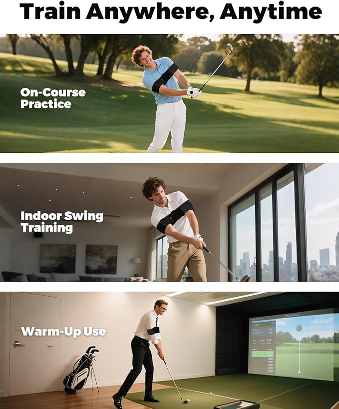 Adjustable Golf Swing Trainer Arm Band – 2026 Essential Golf Accessories for Golfers – Innovative Arm Connection Aid with Strong Restraining Power to Fix Chicken Wing & Improve Swing Stability