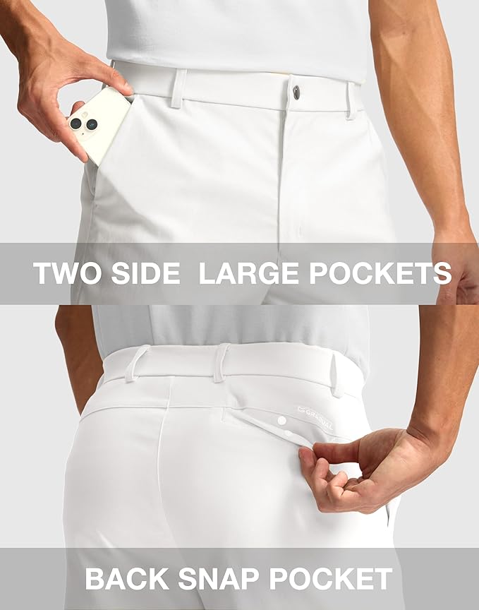 G Gradual Men's Golf Dress Shorts 5"/ 7"/ 9" Stretch Casual Work Flat Front Shorts for Men with 3 Pockets Quick Dry