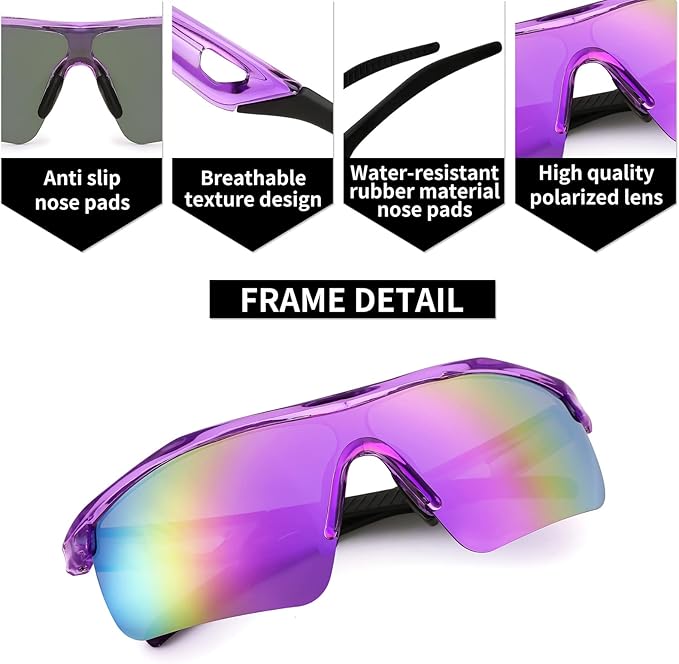 FEISEDY Kids Teens Baseball Polarized Sunglasses Sports TR90 Frame Boys Girls Cycling B2454