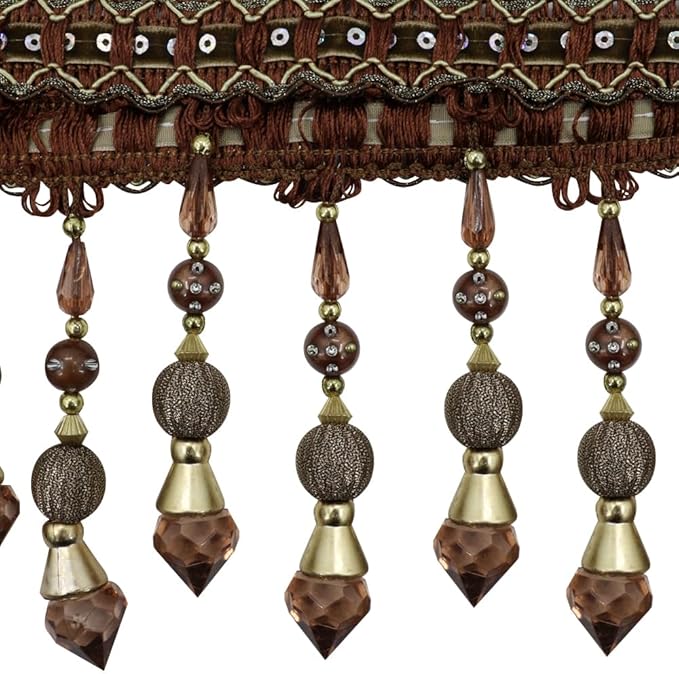 3yards Beading Fringe Trimming Long Beads Tassel Curtain Trim Ribbon Trim - Image 2