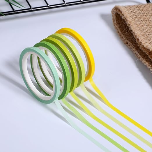 20 Rolls Rainbow Washi Tape Slim, 3mm Colorful Rainbow Pastel Washi Tape Set - Image 5
