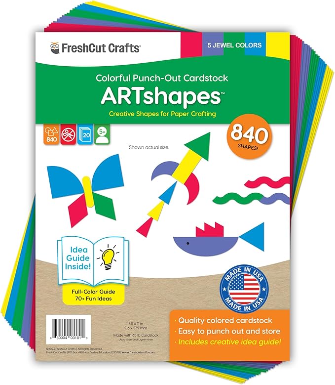 ARTshapes 840 pc Creative Paper Shapes Pack by FreshCutCrafts