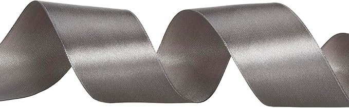 1 1/2 Inch Steel Gray Solid Satin Ribbon, 50 Yards Craft Fabric Ribbon - Image 2