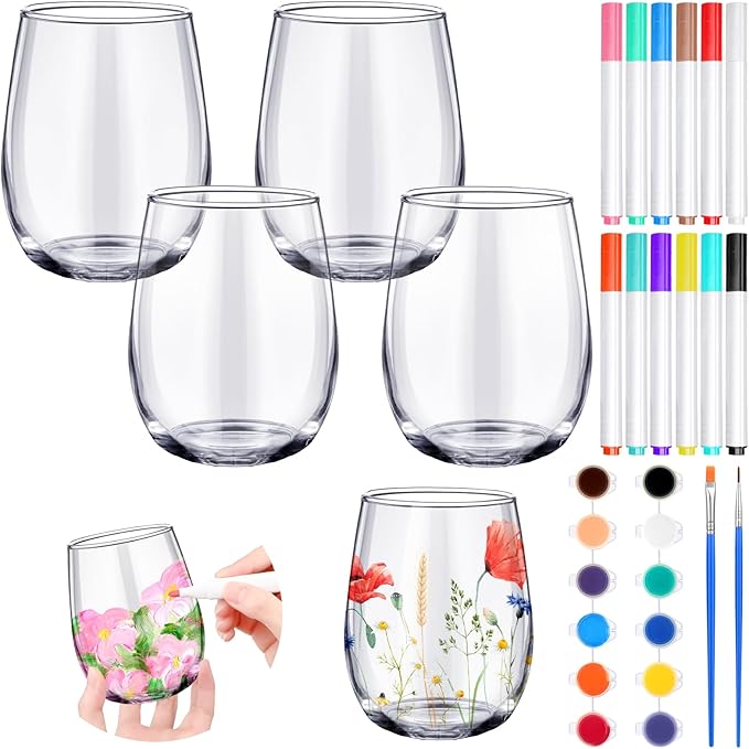 Pickmesh 4 Set Paint Your Own Glasses Kit by Pickmesh