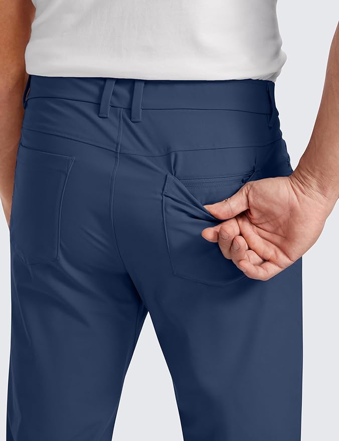CRZ YOGA All Day Comfy 5-Pocket Golf Pants for Men - 28"/30"/32"/34" Quick Dry Lightweight Casual Work Stretch Trousers