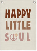 Nursery Wall Decor, Kids Room Decor, Happy Little Soul Linen Canvas Banner by Unknown