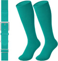 LEACOOLKEY Baseball Belt and Socks Combo Set Adjustable Softball Socks and Elastic Belt for Youth and Adult