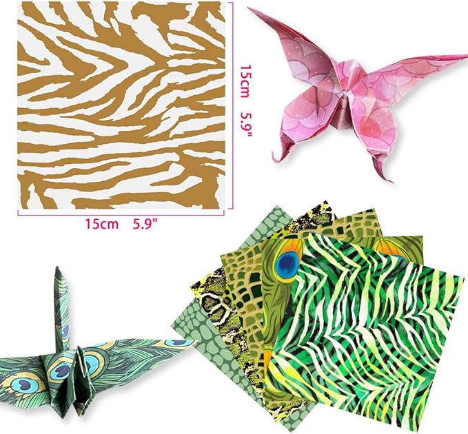 Square Origami Paper 6x6 Double Sided 50 Sheets 50 Colors 70GSM Origami Kit - Image 2