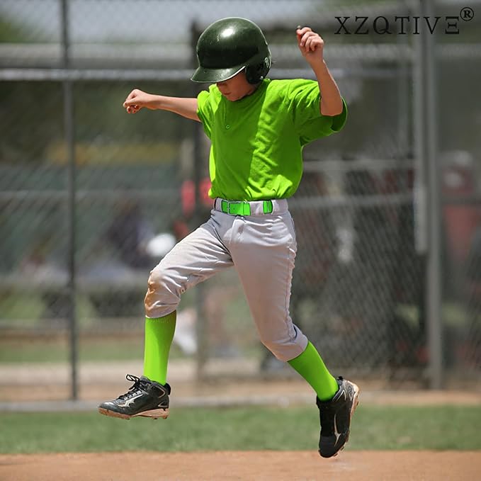 XZQTIVE Baseball Softball Socks and Baseball Softball Belt Combo Set Knee-High Soccer Socks for Kids Youth Adult