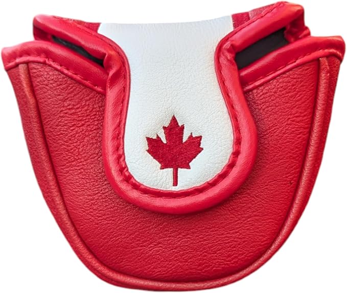 Foretra Driver Headcover Golf Club Covers Blade Mallet Putter Cover Alignment Stick Holder Hybrid Fairway Wood Head Cover Canada Flag Style Novelty Golf Accessories for Most Brands