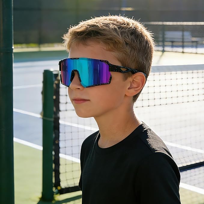 YDAOWKN Kids Sunglasses Youth Baseball Sunglasses Boys Girls Softball Cycling UV400 Protection Sports Goggles