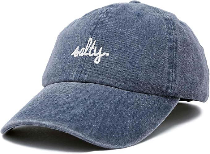 DALIX Salty Embroidered Cotton Beach Baseball Cap Adjustable Dad Hat Womens