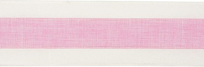 MEEDEE Pink White Stripe Wired Burlap Ribbon - Image 8