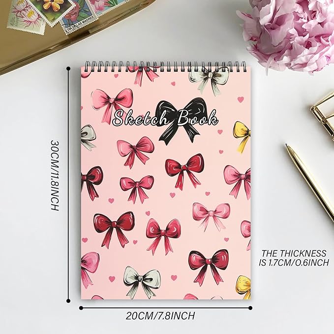 Cabreche Cute Sketchbook Top Spiral Bound Sketch Pad, 9 x 12 inch, 100GSM Thick - Image 2
