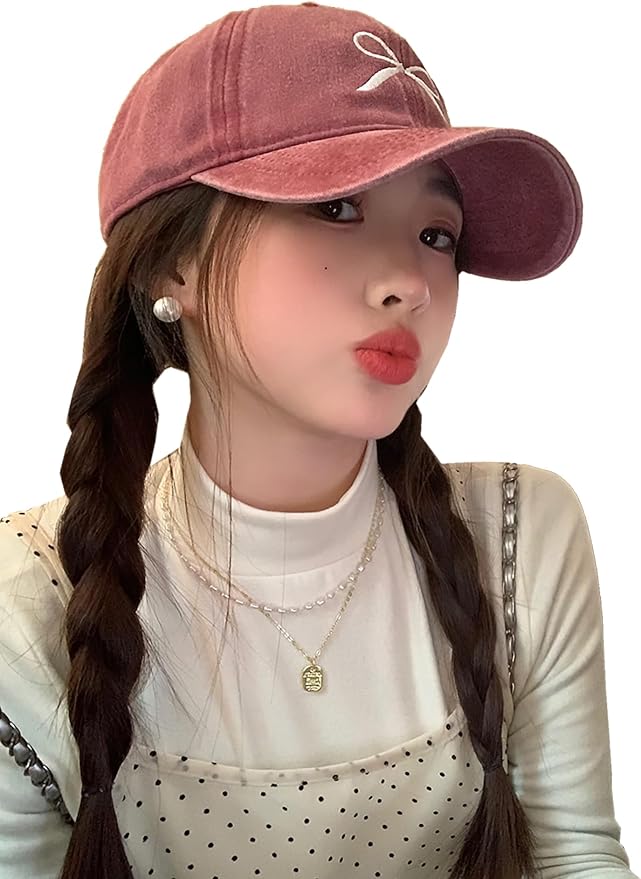 Bow-Tie Baseball Cap for Women Fashion Sun Hats for Women Trucker Hat Y2k Sun Cap Visor Cap Hiking Travel Trendy 2026