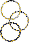 3 pcs Baseball Rope Necklaces, League Team Colors Braided Necklace, Baseball Team Gifts