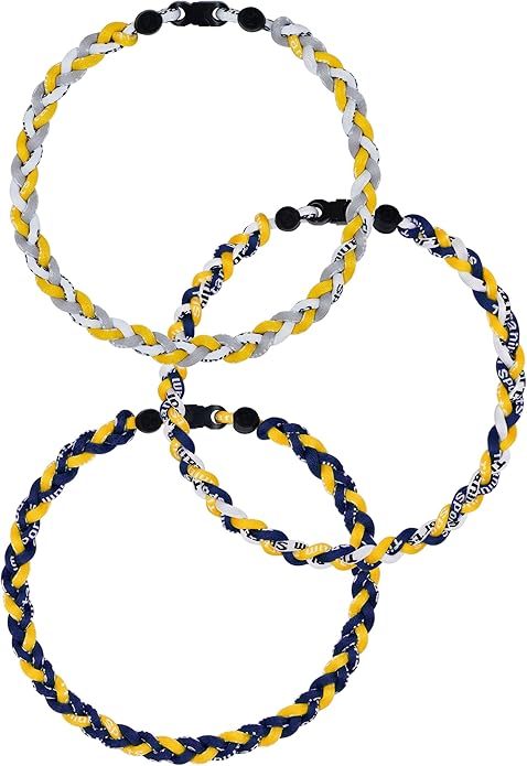 3 pcs Baseball Rope Necklaces, League Team Colors Braided Necklace, Baseball Team Gifts