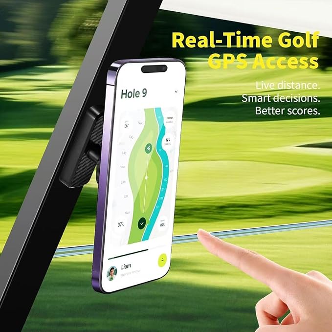 Magnetic Golf Cart Phone Holder for MagSafe iPhone 12-17 – Top Golf Gifts for Men Women Dad, 2026 Essential Golf Cart Accessories Fits EZGO, Club Car, Yamaha