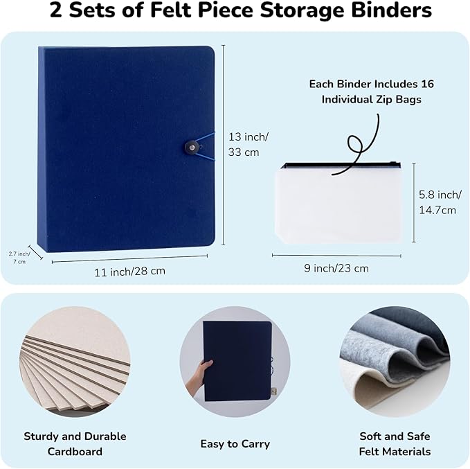 CHEFAN Felt Board for Toddlers, 2 Pack Multi-Functional Felt Pieces Storage - Image 2