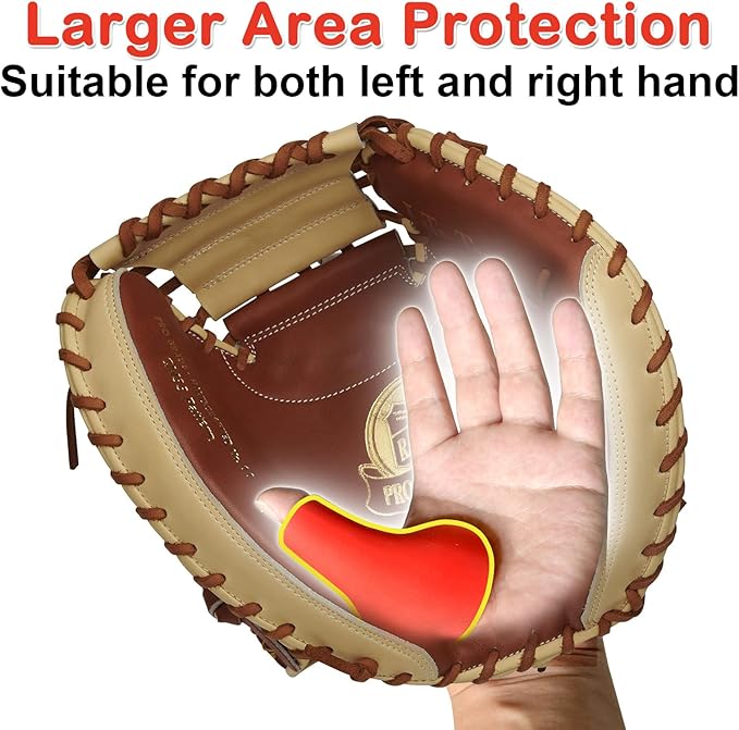 MIPREZT Catcher's Thumb Shield Baseball Thumb Guard 2 Size (Adult & Youth) Baseball & Softball Catchers Thumb Protector for Baseball Catcher Gear Training Aid Catcher Accessories Reduce Sting